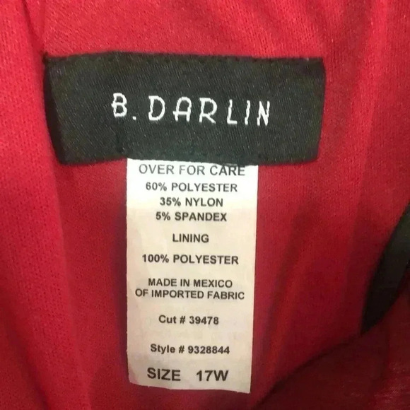 B.Darlin formal dress ruby red plus size 17 - Picture 3 of 9